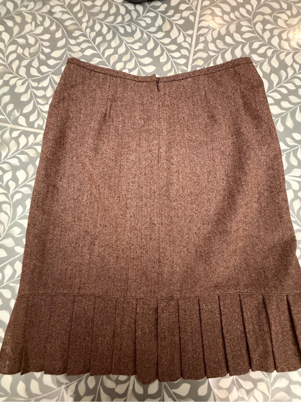 Sigrid Olsen Brown Pleated-Hem Pencil Skirt